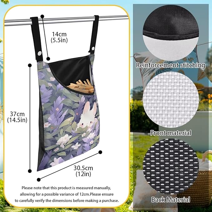 Clothespin Bag for Clothes Pin Holder for Outside and Clothes Line Pins