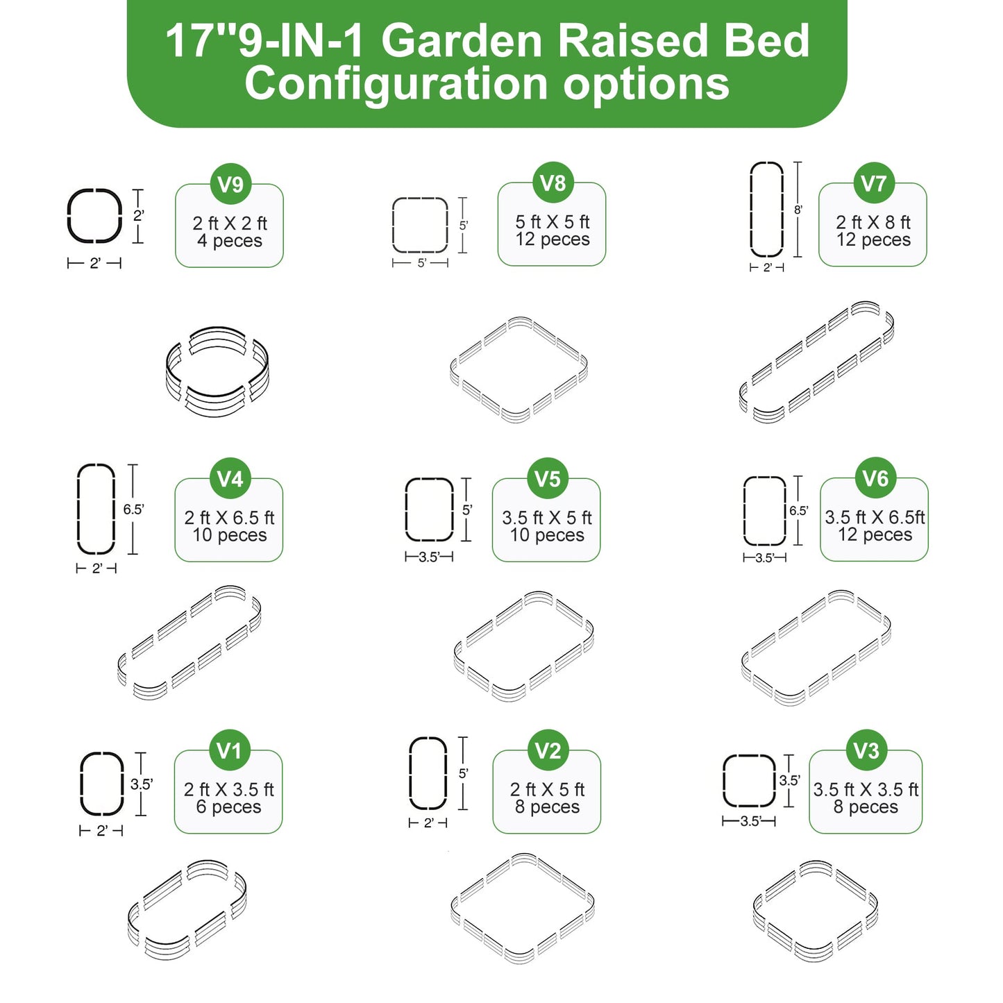 FarmGeo Raised Garden Bed Kit 8 x 2 x 1.4 ft, 9-in-1 Modular Metal Raised Garden Bed Outdoor, Powder-Coated Galvanized Planter Box for Vegetables, Herbs and Flowers （Gray）