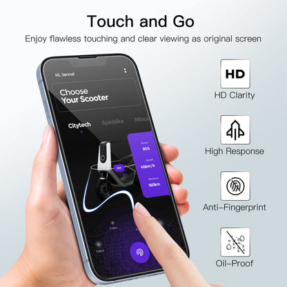 JETech Full Coverage Screen Protector for iPhone 16e 2025, iPhone 13/13 Pro 6.1-Inch, Tempered Glass Film with Easy Installation Tool, Case-Friendly, HD Clear, 3-Pack