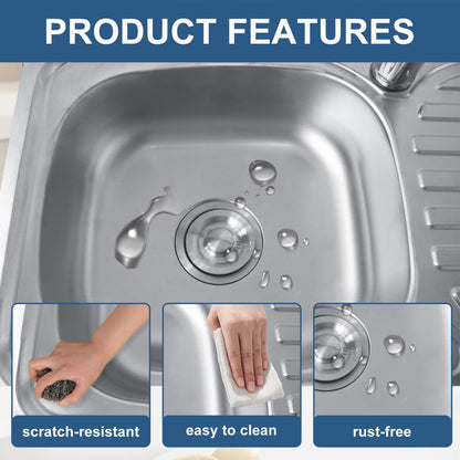 Outdoor Sink with Hose Hook Up, Free Standing Stainless Steel Utility Sink, Single Bowl Portable Sink Hand Wash Station for Camping, Backyard, Garden, Kitchen, Garage