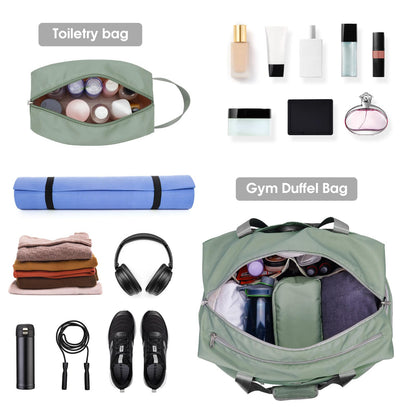 Ceneda 20" Gym Bag for Women with Wet Pocket & Shoe Compartment, Lightweight Duffel Waterproof Carry On Duffle for Travel, Yoga, Overnight (Dark Grey)