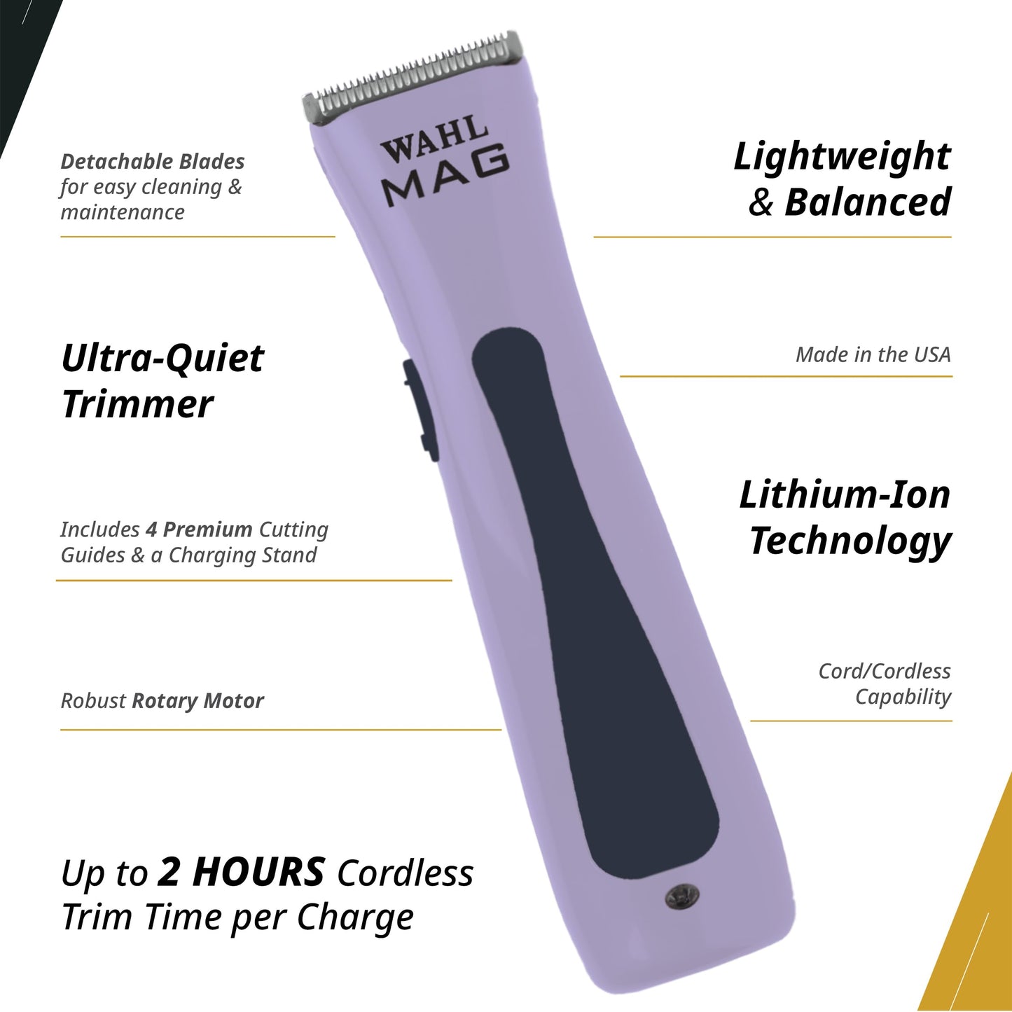 Wahl Professional Sterling Mag Cordless Trimmer Rotary Motor Lithium Ion Battery