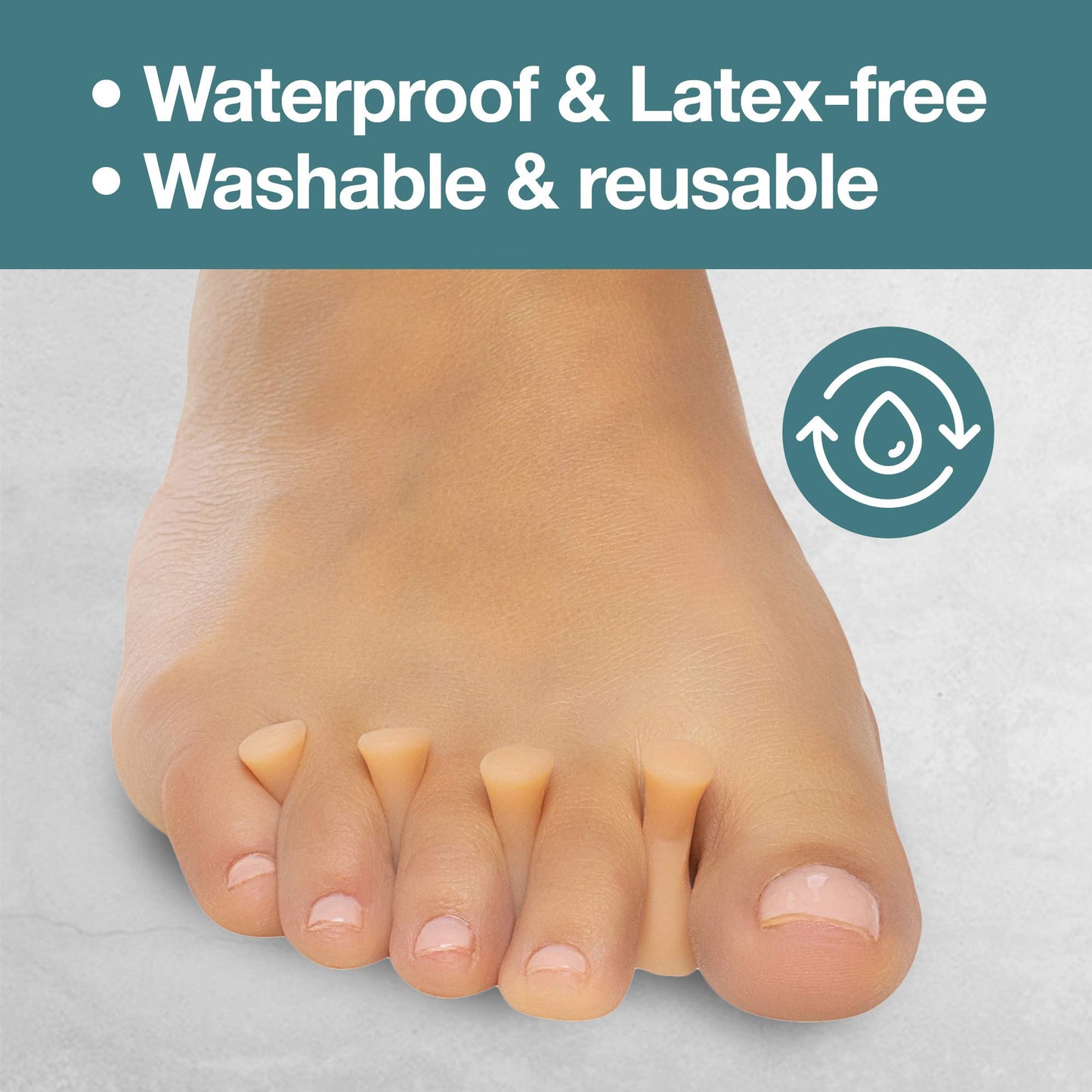 ZenToes Hammer Toe Straightener Crest with No Loop 4 Count Gel Spacer Splint and Crutch for Hammertoes, Overlapping and Mallet Toes (Beige)