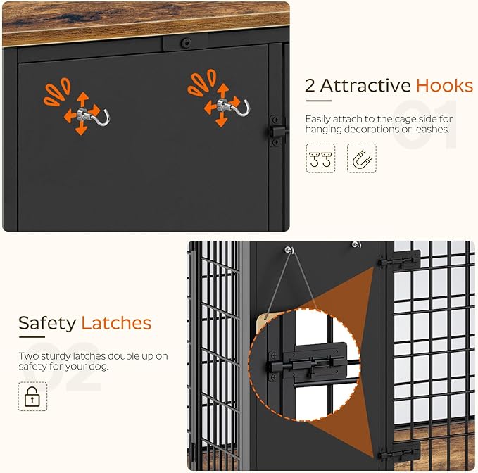 YATINEY Foldable Dog Crate Furniture, Dog Crate