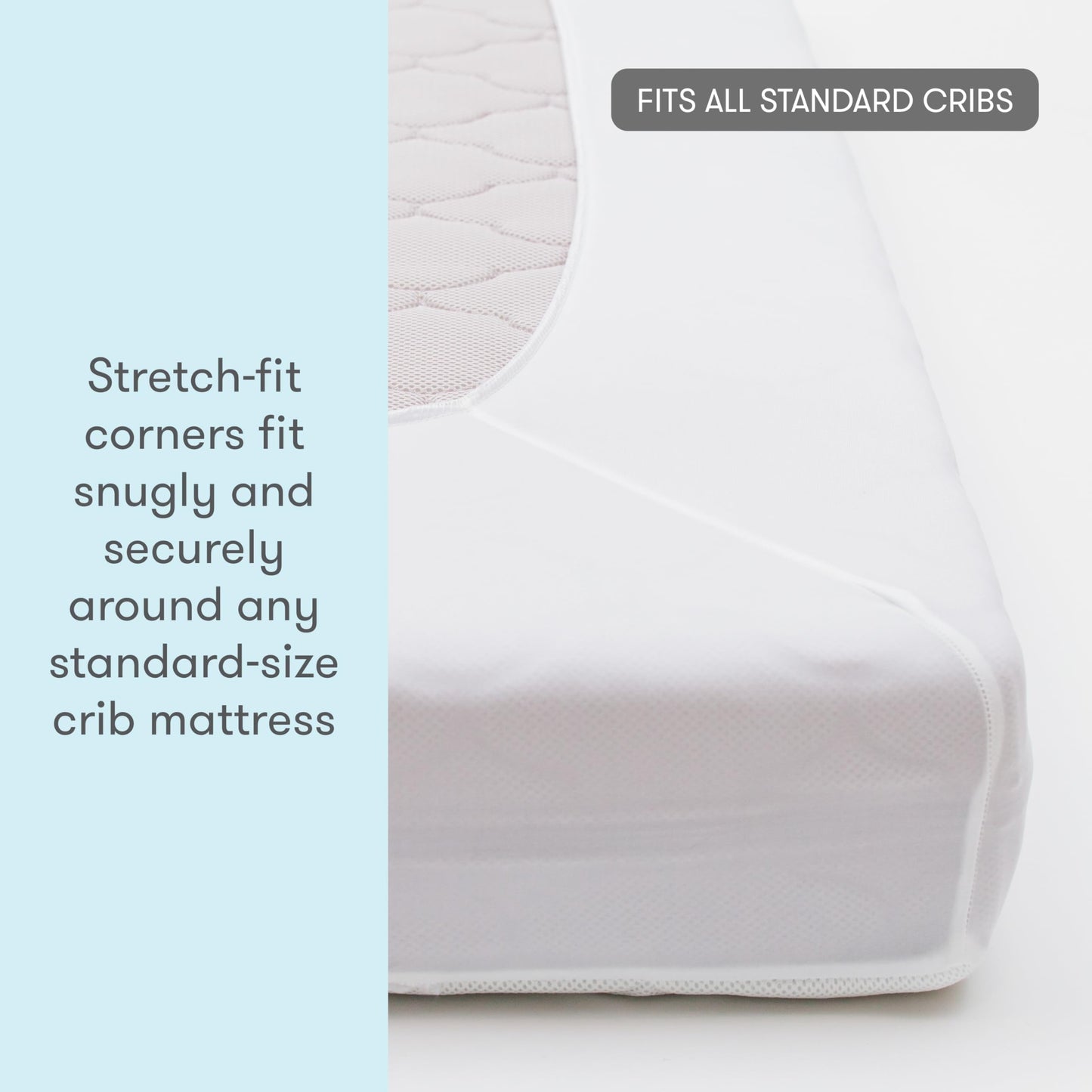 Newton Baby Waterproof Crib Mattress Pad | Ultra-Breathable Quilted Layer for Comfort & Universal Fitted Skirt for Secure Fit | Machine Washable | Crib Mattress Protector Pad Waterproof, 2 Packs