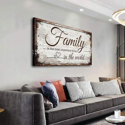 Family is Important Quotes Canvas Wall Art for Living Room|Wall Art|Family Prints Signs Framed|Wall Decor|Retro Picture Painting Artwork for Bedroom,Dining Room,Farmhouse,Home Wall Decoration,Ready to Hang 20"x40"