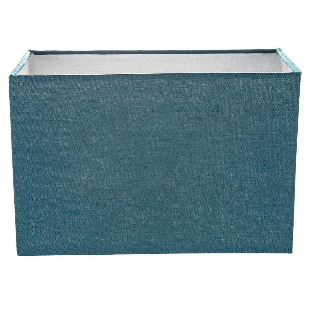 Contemporary and Stylish Vivid Teal Linen Fabric Rectangular Lamp Shade for Wall Ceiling or Table - 29cm Length 60w Maximum Suitable for The Home or Commercial Usage by Happy Homewares
