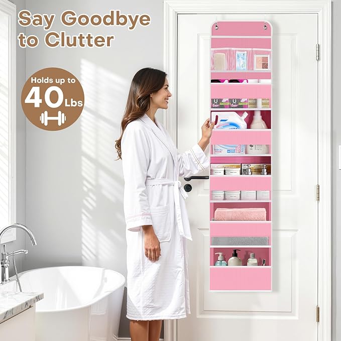 SpaceWhisper Over the Door Organizer, 6 Large Pocket Hanging Storage Organizer