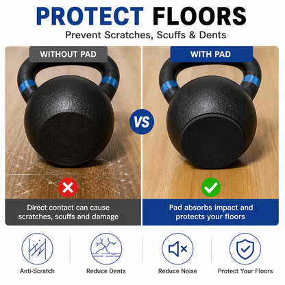 Kettlebell Mat, Self-Adhesive Non-Slip Bottom Mats, Noise Reduction Anti-Scratch Floor Protector Pads for Home Gym Fitness Weight Lifting (Medium: 3.94 inch (10cm) Diameter)
