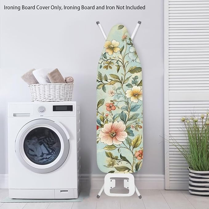 Vintage Flowers Iron Board Cover Anti-Burning Heat Insulation Ironing Board