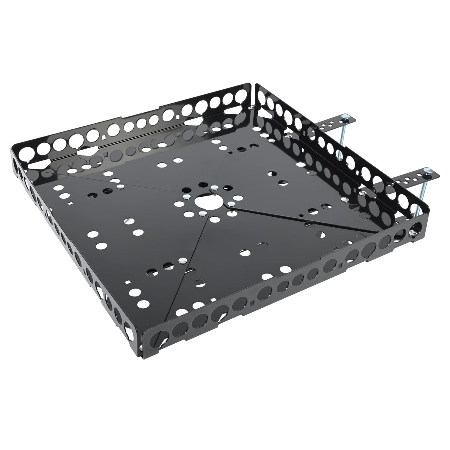 ALMULOO RV Heavy Duty Bumper-Mounted Cargo Carrier and Generator Carrier Tray Assembly with 200 LB Load Rating for Campers Trailers 15 LB Weight