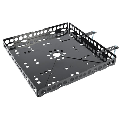 ALMULOO RV Heavy Duty Bumper-Mounted Cargo Carrier and Generator Carrier Tray Assembly with 200 LB Load Rating for Campers Trailers 15 LB Weight