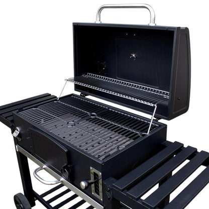 CosmoGrill Outdoor XXL Smoker Barbecue Charcoal Portable BBQ Grill | Lid Cover, Adjustable Charcoal Pan, Warming Rack & Built-in Thermometer | Extra Large Coal BBQ Smoker for Home Garden Party Cooking