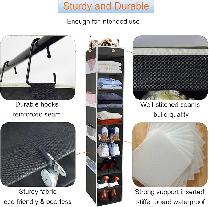 2 Pack Large-Sized Hanging Shoe Organizer 10-Shelf, Sturdy Hanging Closet