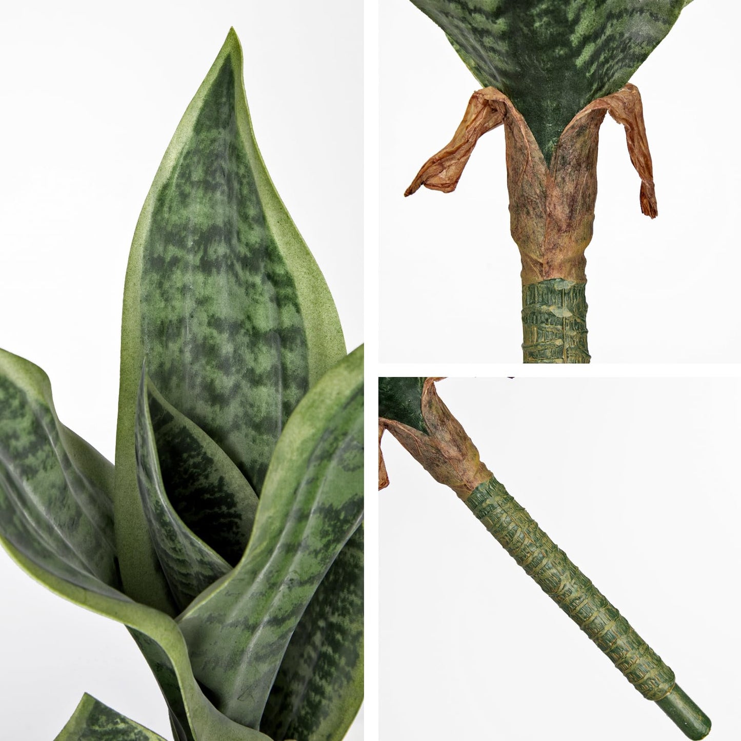 Unpotted Artificial Snake Plant Faux Sansevieria Leaf Single Stem Fake Agave Greenery Realistic Plastic Plant for Home Office Garden Indoor Outdoor Decor