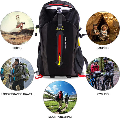 Besrina 40L Lightweight Hiking Backpack, Multi-functional Water-resistant Casual Camping Trekking Rucksack for Cycling Travel Climbing Mountaineer Outdoor Sport
