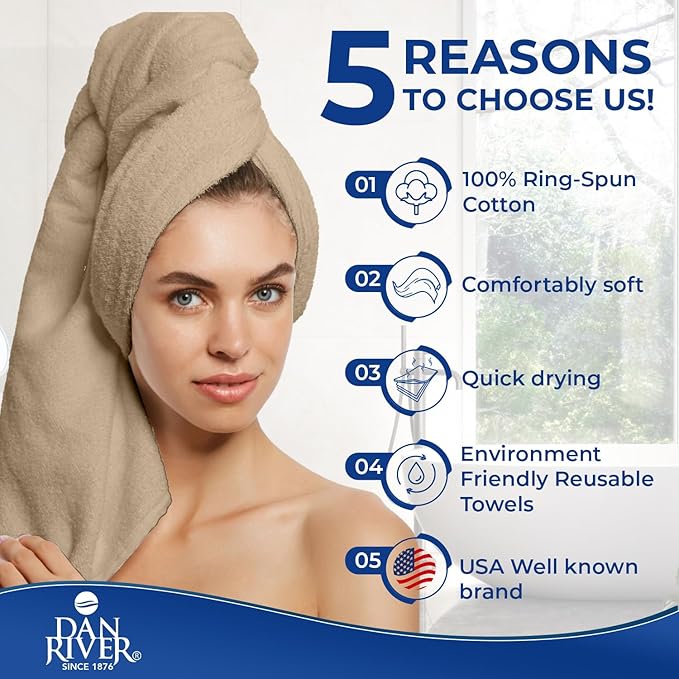 DAN RIVER 8 PC Luxury Bath Towels