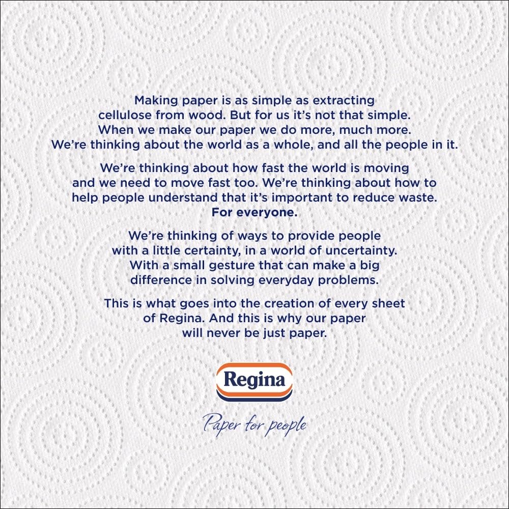 Regina Thirst Pockets Kitchen Roll - 12 Rolls, 1,200 Super Absorbent Sheets, Unique Pocket Technology, Your Ideal Kitchen Companion, FSC certified product