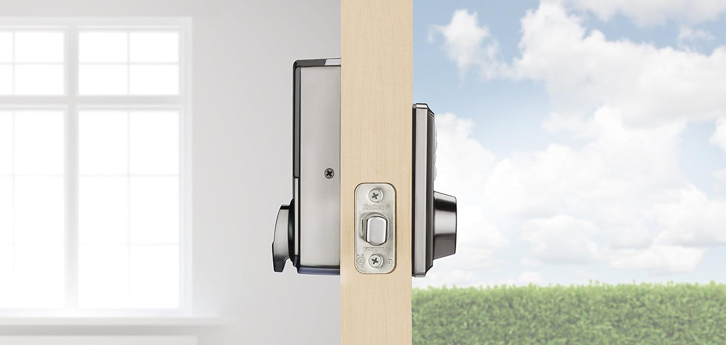 Kwikset 98880-004 SmartCode 888 Smart Lock Touchpad Electronic Deadbolt Door Lock with Z-Wave Plus Featuring SmartKey Security in Satin Nickel, Medium