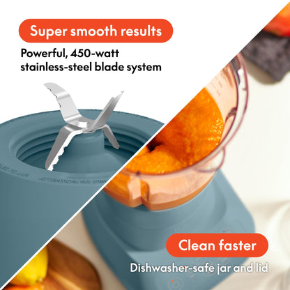 bella 10 Speed Countertop Blender, Juicer & Smoothie Maker, Fits-anywhere™ Kitchenware, Slim Flip & Store Design, Dishwasher Safe 48oz Capacity Pitcher & Lid, Stainless Steel Blade, 450 Watt, Oatmilk