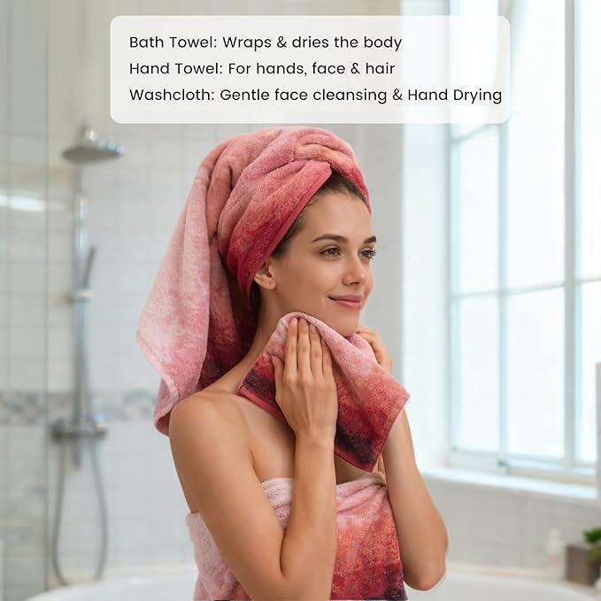 SEMAXE 12-Piece Family Bathroom Towel Set