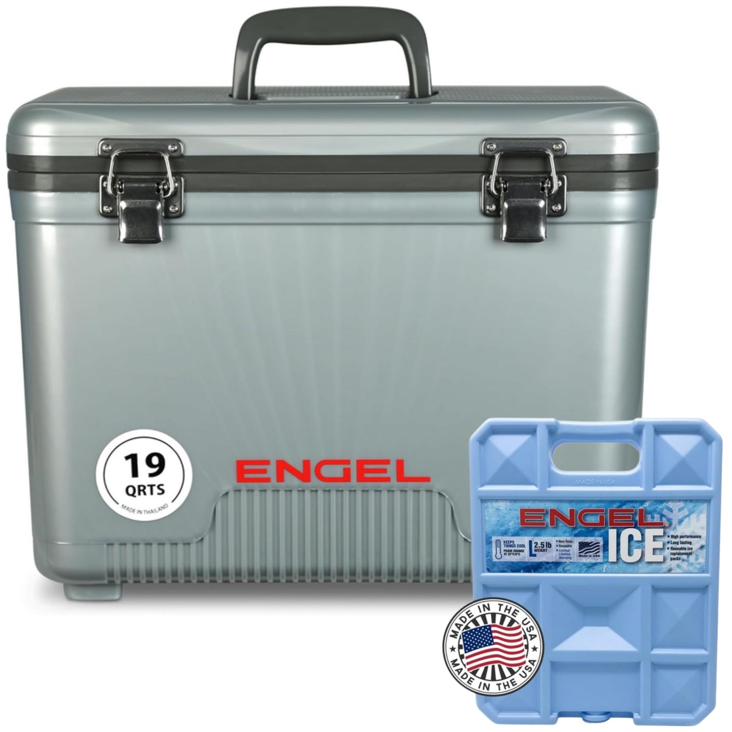 Engel UC19 19qt Leak-Proof, Air Tight, Drybox Cooler and 32°F Cooler Packs for Boating, Camping, Fishing, Hiking & Food Storage