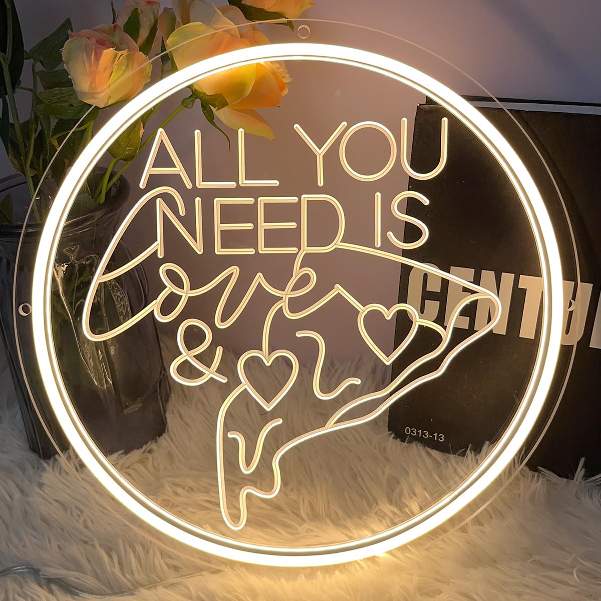 All You Need Is Love &Pizza Neon Sign For Wall Decor 3D Art Carving Design Indoor Bedroom Led Neon Signs Backdrop Flex Christmas Party Business Room Shop Window Birthday Gift(Warm White,USB,30×30CM)