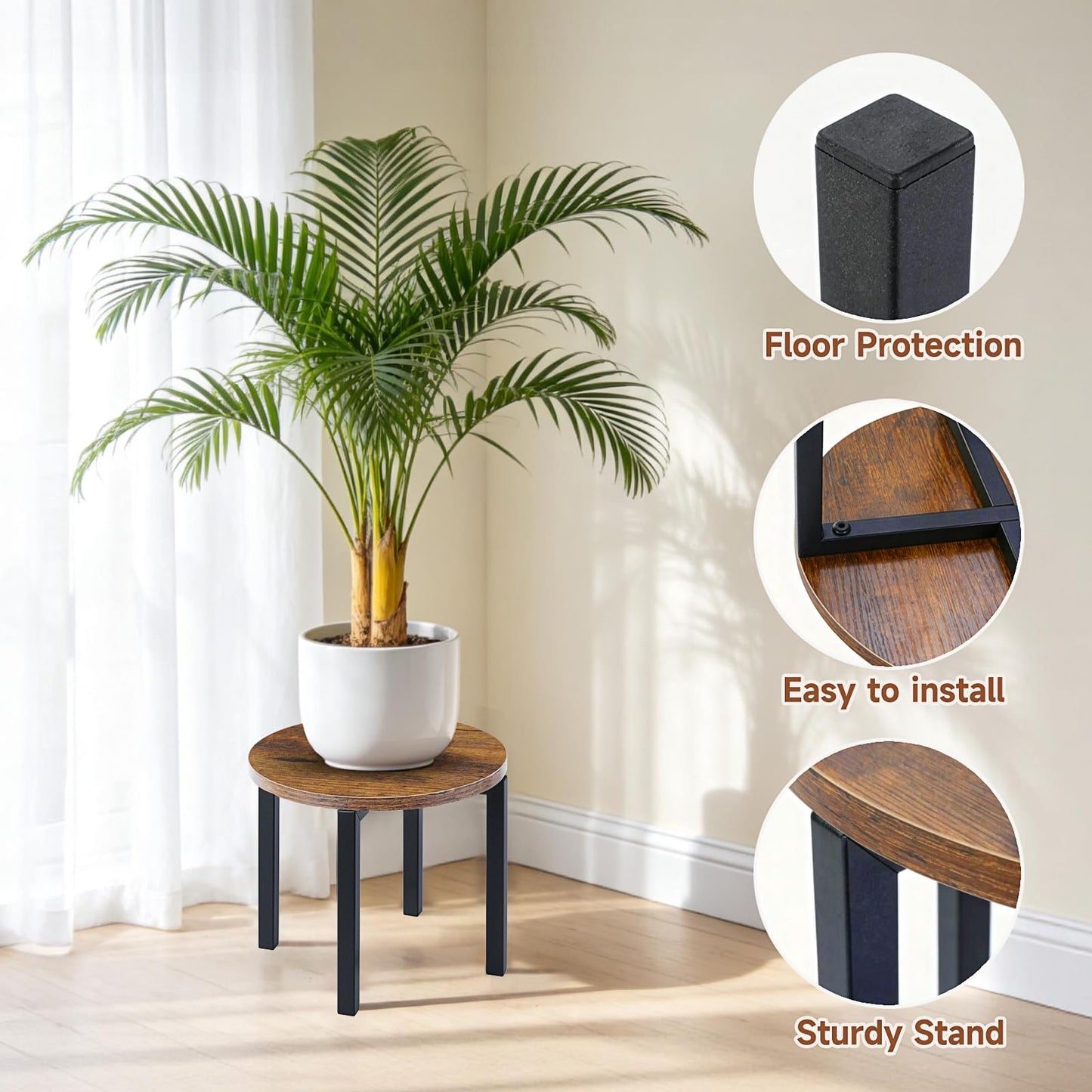 Amaoot 3-Pack Plant Stands Indoor, Plant Flower Display Shelf, Heavy Duty Flower Pot Stands for Multiple Plant Fits Living Rooms, Balconies, Offices(Fits 5" -12" Pots)
