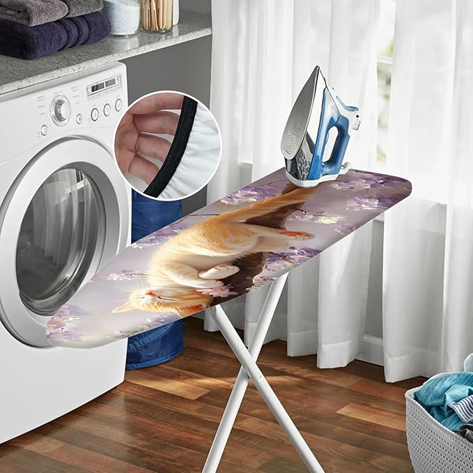 Nuxovilar Sleeping Orange Kitten Among Blossoms Ironing Board Cover, This Cover