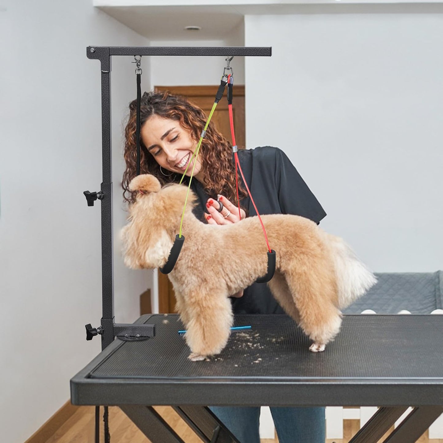 Urban Deco Dog Grooming Arm with Clamp Innovative Portable Two Grooming Arms - 33.5 inch Height Adjustable and Free Two No Sit Haunch Holder for Large and Small Dogs,Cats Grey