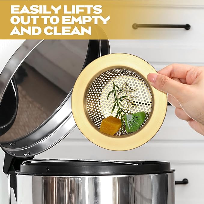 Retisee 2 Pcs Sink Strainer Stainless Steel Kitchen Sink Drain Strainer Basket
