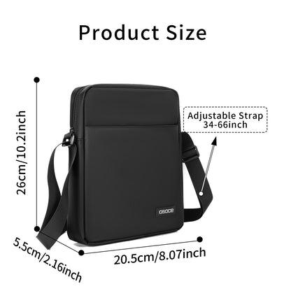 OSOCE Mens Shoulder Bag Messenger Man Bag Travel Business Crossbody Pack Chest Sling Bag Satchel Side Phone Bag Casual Handbag with Adjustable Strap for Men Working Daily Black