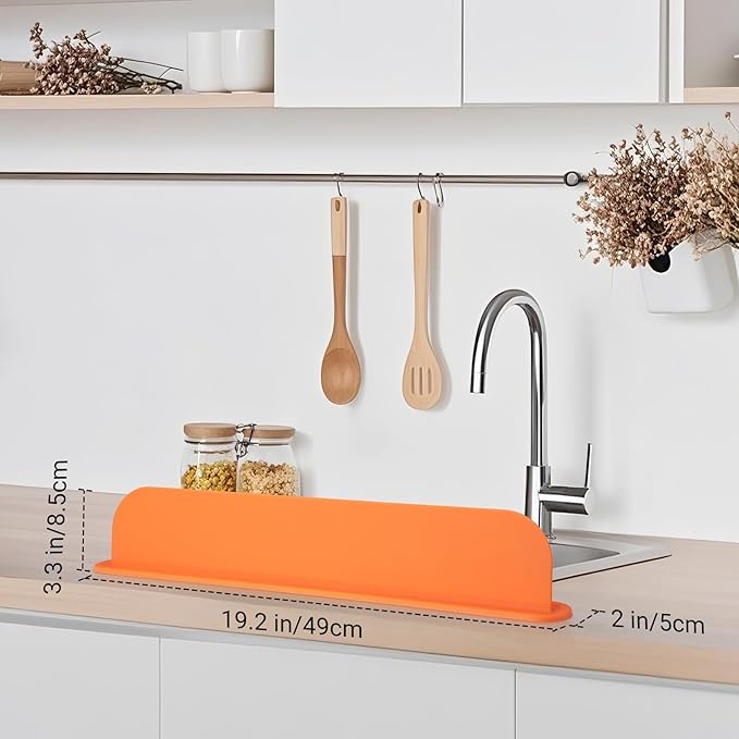 19.29 inch Sink Water Splash Guard, Silicone Sink Splash Guard, Backsplash