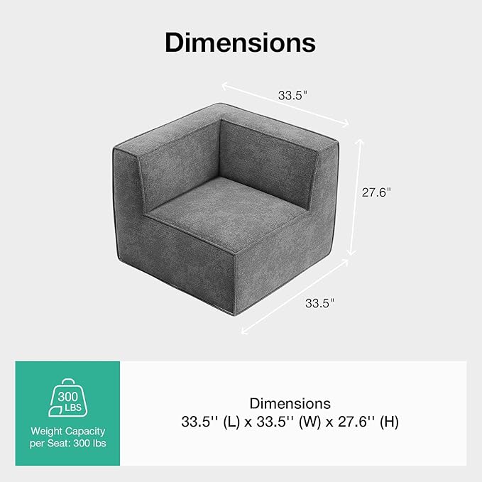 Novilla Modular Sectional Sofa, No Assembly Cloud Sectional Couch