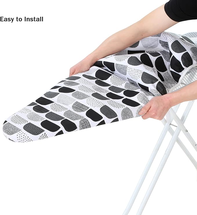 Ironing Board Cover and Pad Standard Size 15" x 54", 3 Pairs of Hook and Loop