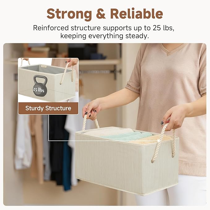 StorageWorks Storage Baskets for Shelves, Fabric Storage Bins, Closet