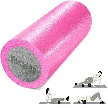 Yes4All Medium Firm Foam Rollers for Yoga & Pilates, Available in 12, 18, 24, 36 inch, Two-Layer PE Yoga Roller for Massage