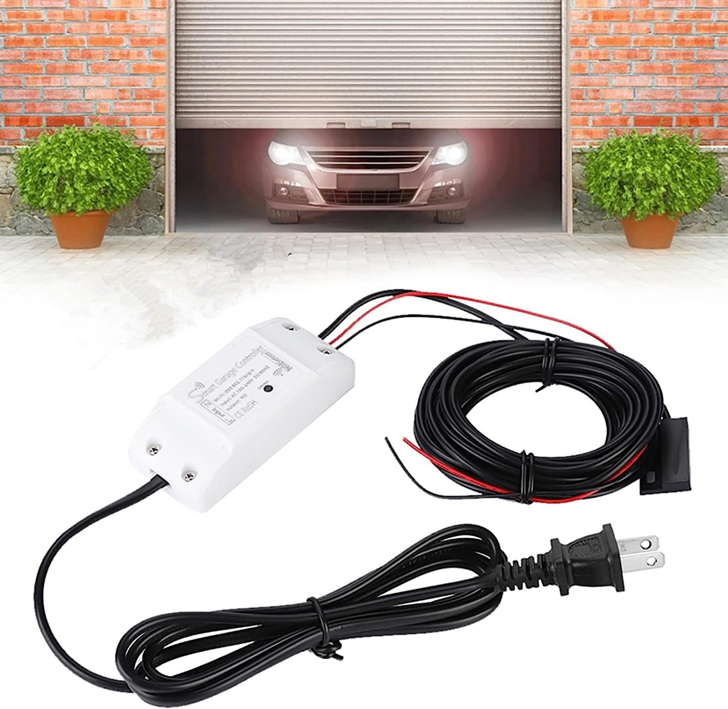 Smart WiFi Garage Door Opener Remote Controller, Smartphone App Control, Compatible with Alexa, Google Assistant and IFTTT, No Hub Required