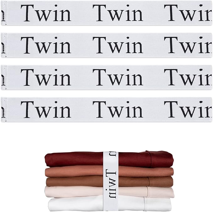 4PCS Bed Sheet Organizer Bands, Storage Labels and Sheet Keepers