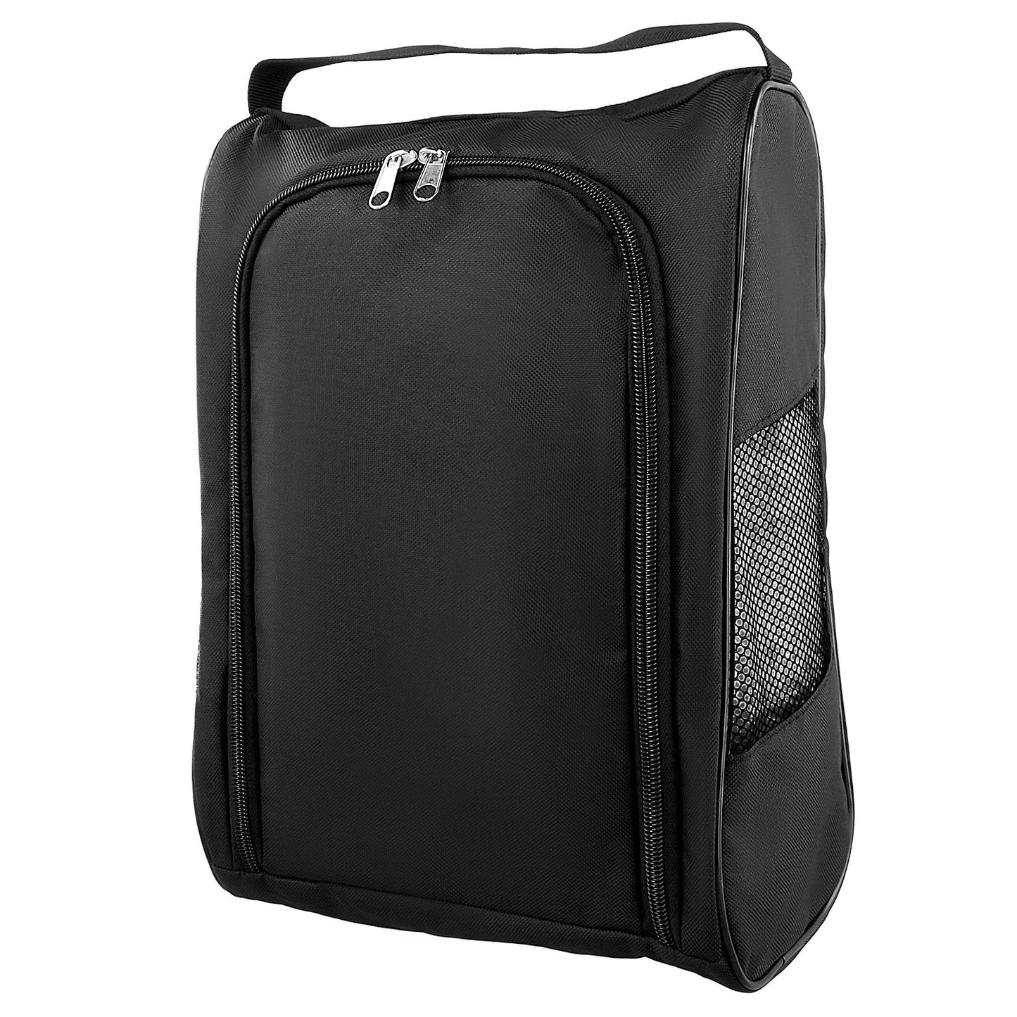 QWORK Golf Shoe Bag - 2 Pack Outdoor Zippered Shoe Carrier with Mesh Holes - Compatible with Various Shoe Sizes -Sport Shoes Bag Travel Shoe Bags