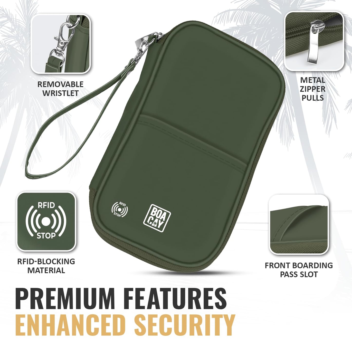 BOACAY Family Passport Holder, RFID Travel Wallet for Women & Men, Document Organiser, Holiday Essentials & Waterproof Cover for Tickets, Money, Cards