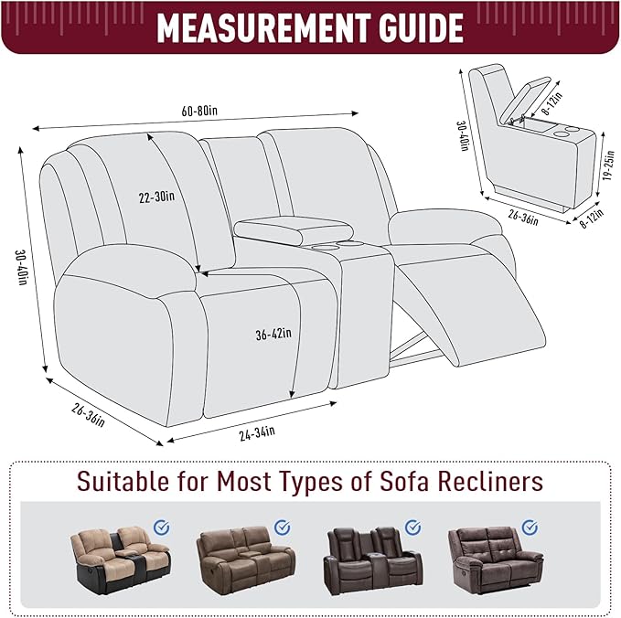 TAOCOCO Loveseat Recliner Cover