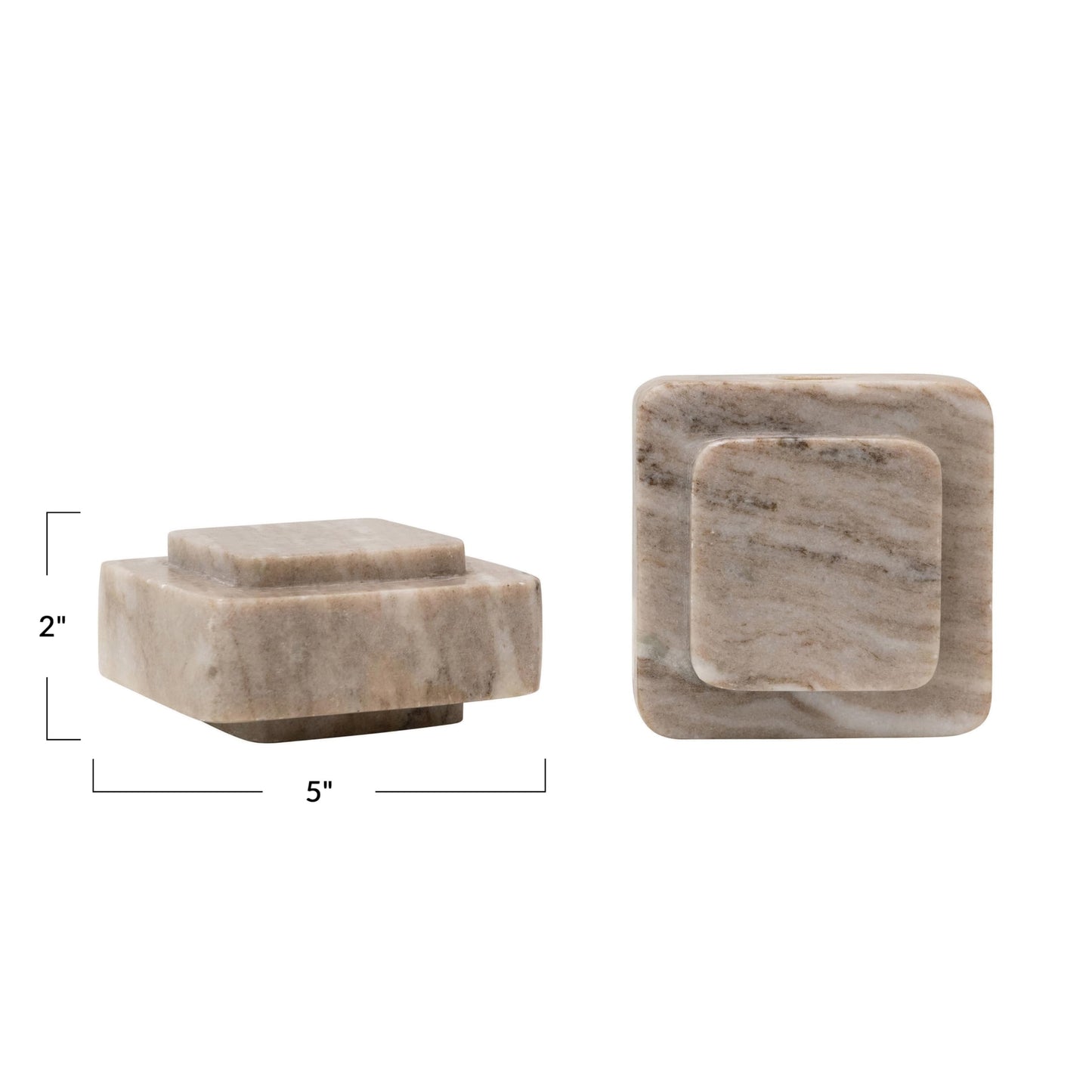 Bloomingville Heavy Duty Marble Bookends, Beige, Set of 2