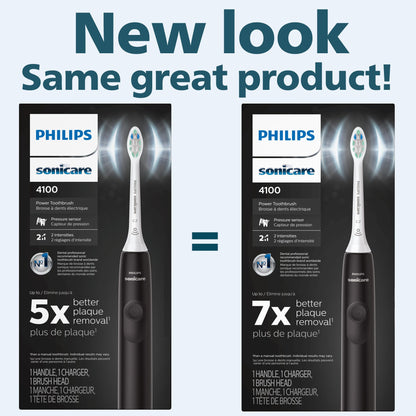 Philips Sonicare 4100 Rechargeable Electric Toothbrush, with Pressure Sensor, 2 Intensity Settings, SmarTimer and QuadPacer, 14-Day Battery Life, Deep Pink, Model HX3681/26