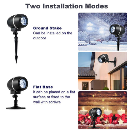 Tangkula Christmas Snowflake LED Projector Lights, Rotating Snowfall Projection with Remote Control, Outdoor Landscape Decorative Lighting for Christmas, Holiday, Party, Wedding, Garden, Patio