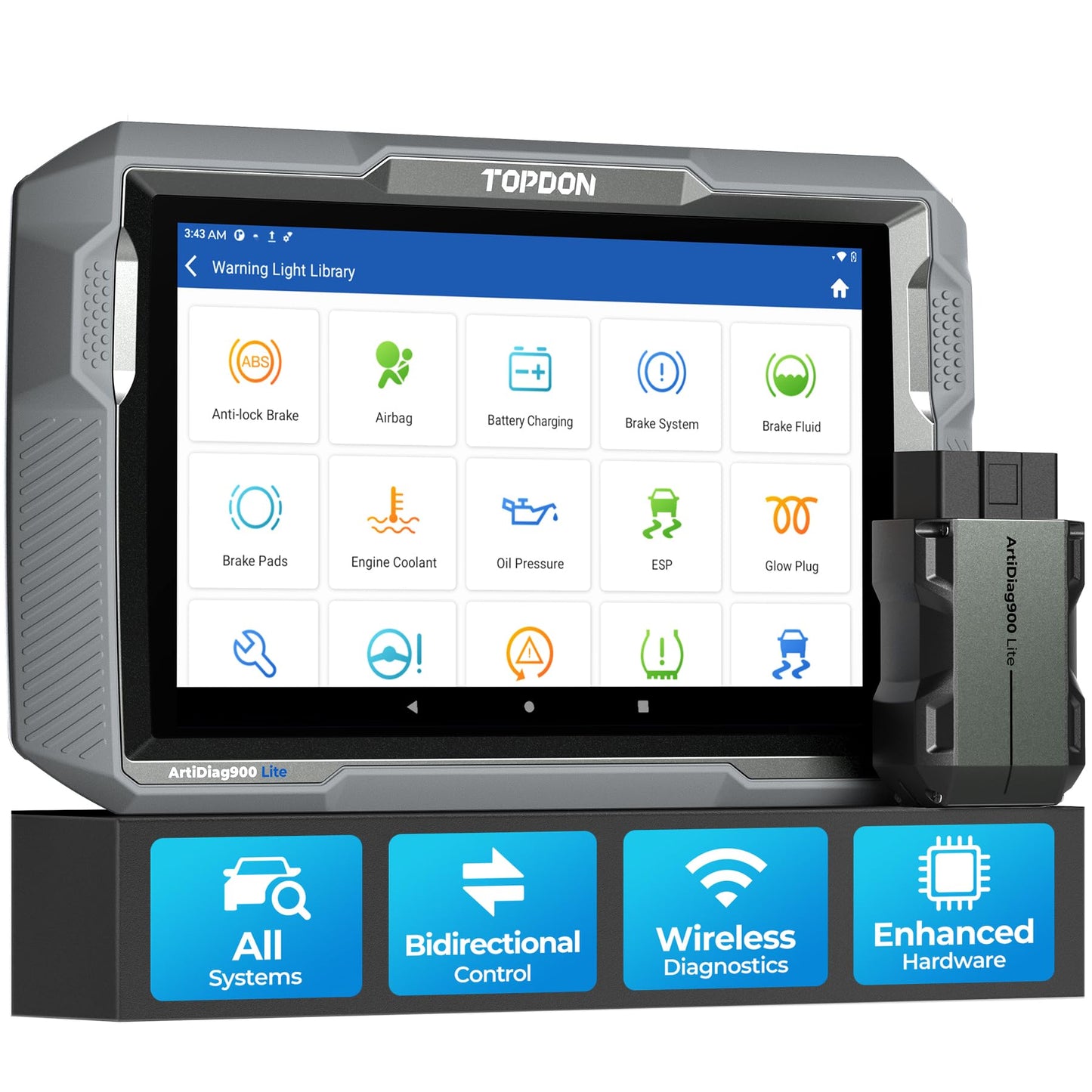 TOPDON Bidirectional Scan Tool, 2024 New ArtiDiag900 Lite Automotive Diagnostic Tool for Full System, Scanner for Car with Active Test, 8 Reset, Wireless OBD2 Scanner Diagnostic Tool for All Vehicles