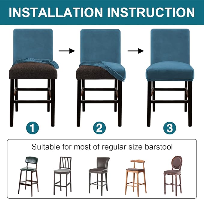 Turquoize Bar Stool Covers 4 Pack Bar Stool Covers
