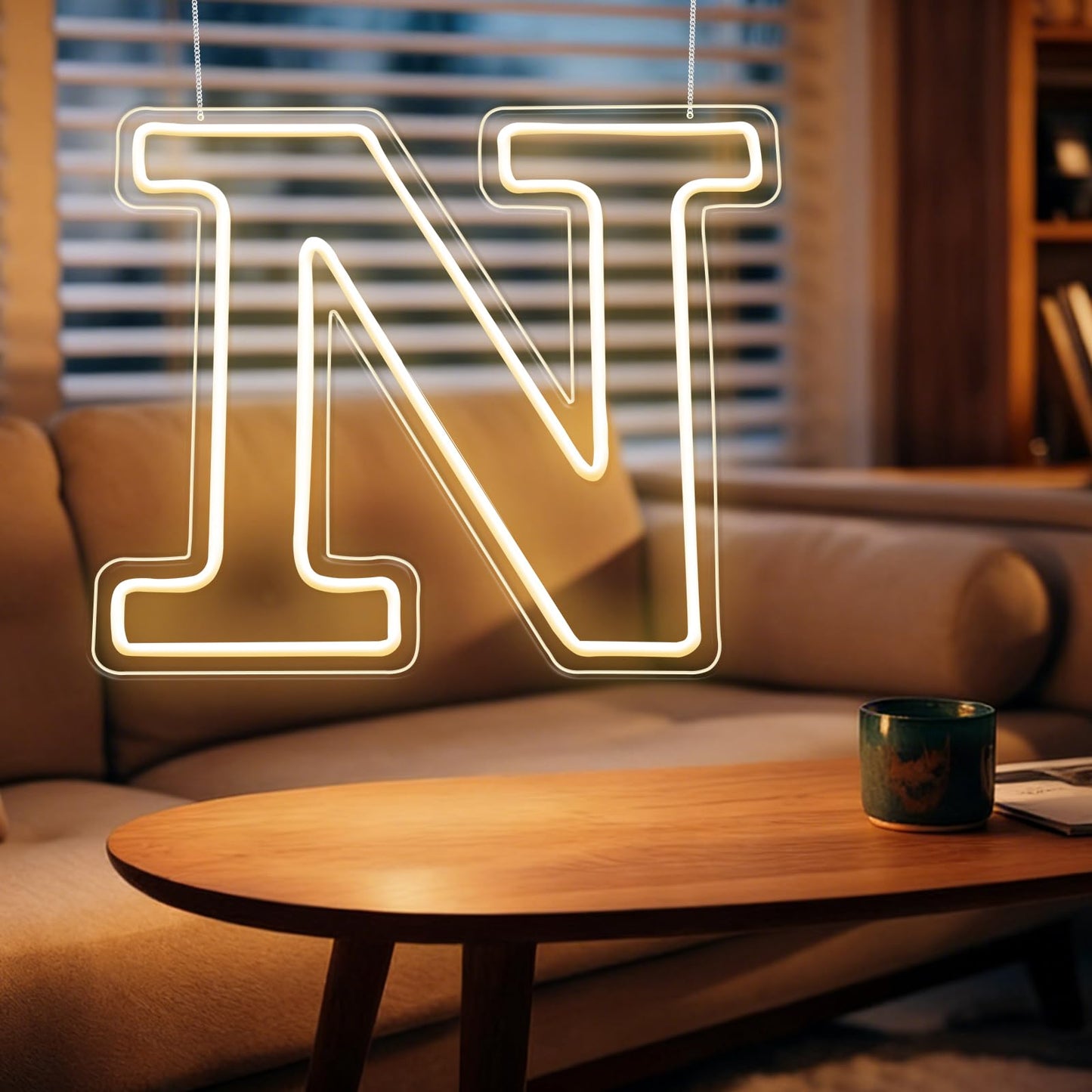 RumonZS Light Up Letters N LED Letters Lights Neon Sign 26 Alphabet 13.19" Decorative Lighted Alphabet for Wedding Party Birthday Bar Christmas Home Decor Letter Lights (Warm White)