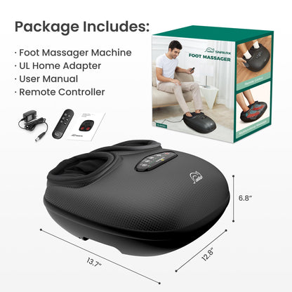 Snailax Shiatsu Foot Massager with Heat, Deep Kneading, Compression, Vibration, Electric Feet Massage Machine for Plantar Fasciitis,Neuropathy,Foot Warmer,Remote Control,Size 13,Gifts