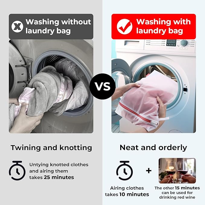 9 Pack Laundry Bag, Mesh Laundry Bags